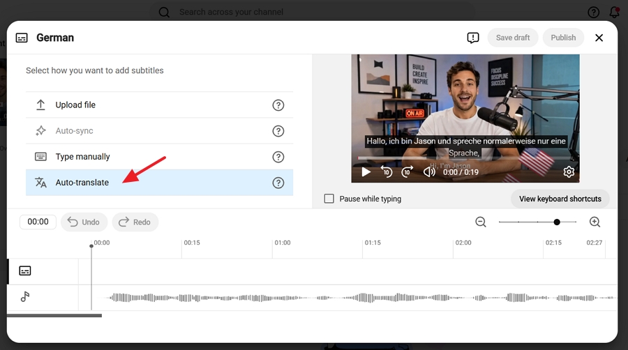 Choose Auto-translate