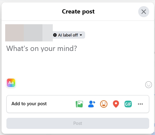 Start a Facebook post and select Photo/Video