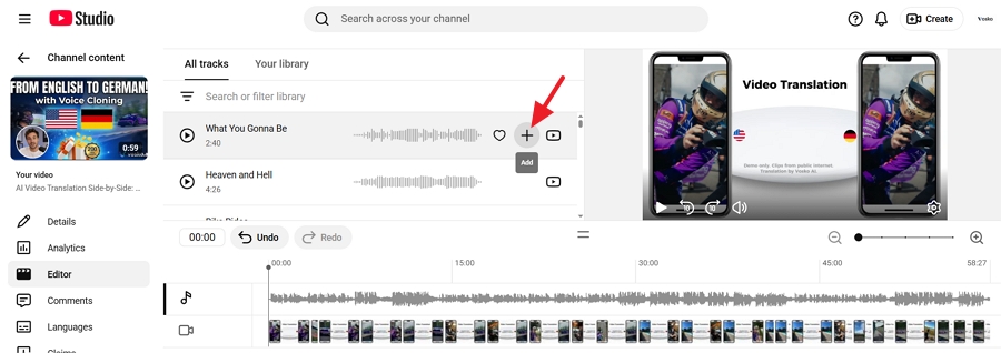 Search or filter the YouTube Audio Library