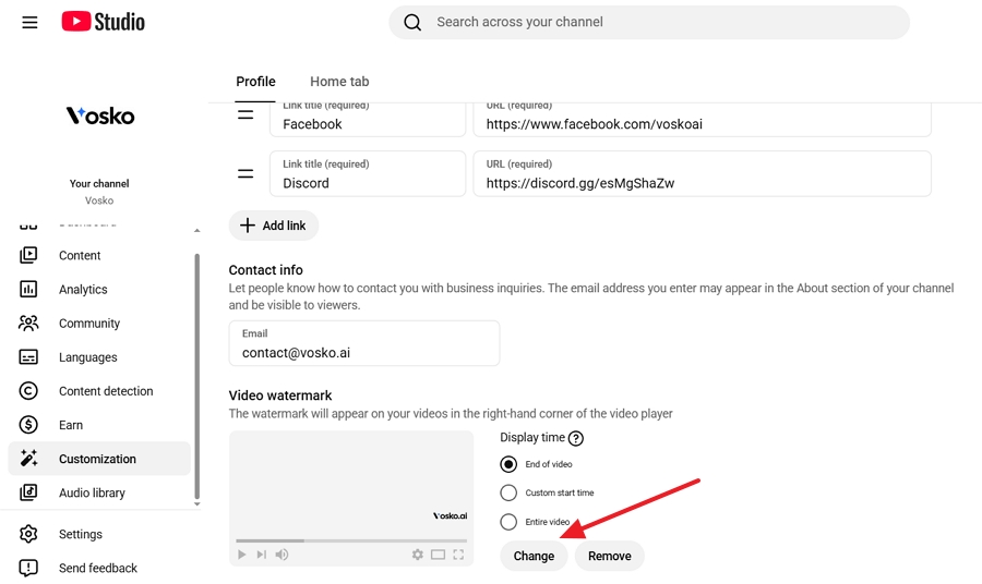 Select the Display Time