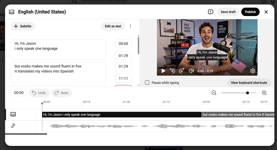 Review the orignial-language subtitles