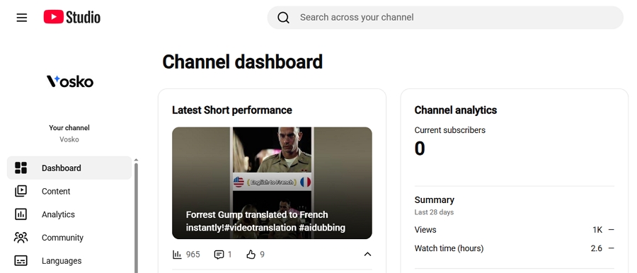 Sign in to your YouTube Studio dashboard