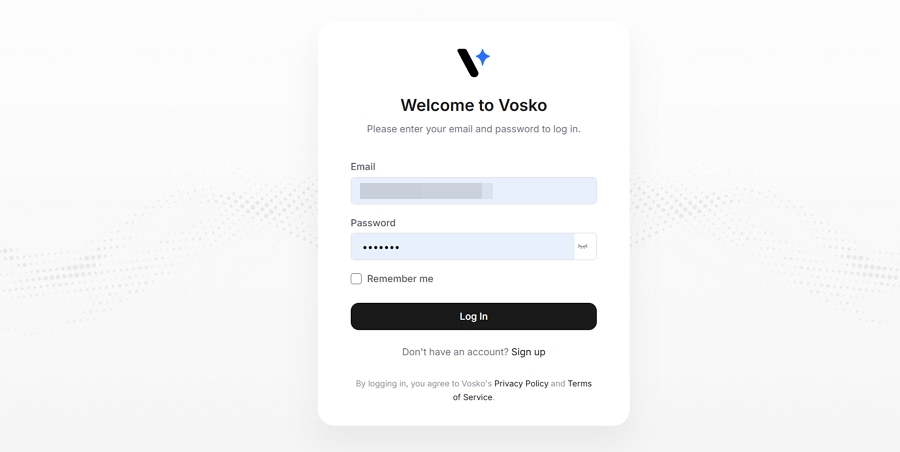 Create a free Vosko AI account