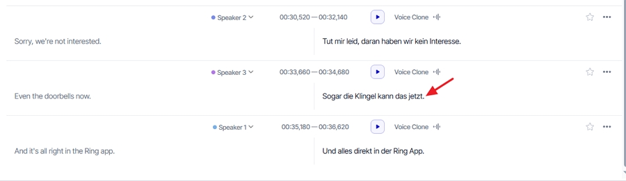 a man's German voice sounded noticeably different from his original voice