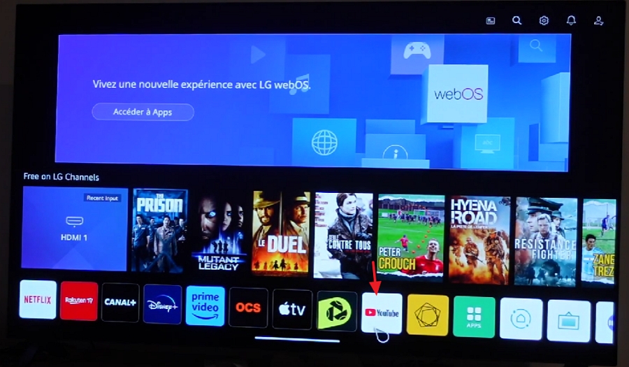 Open the YouTube app on your Smart TV