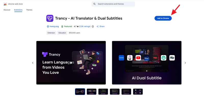 Install the Trancy extension