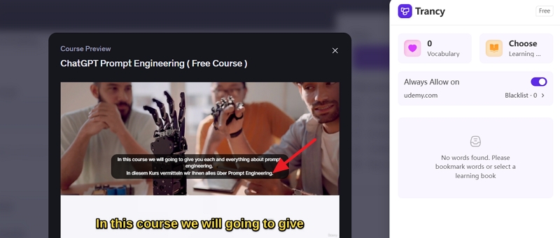 display the original text alongside your translated language