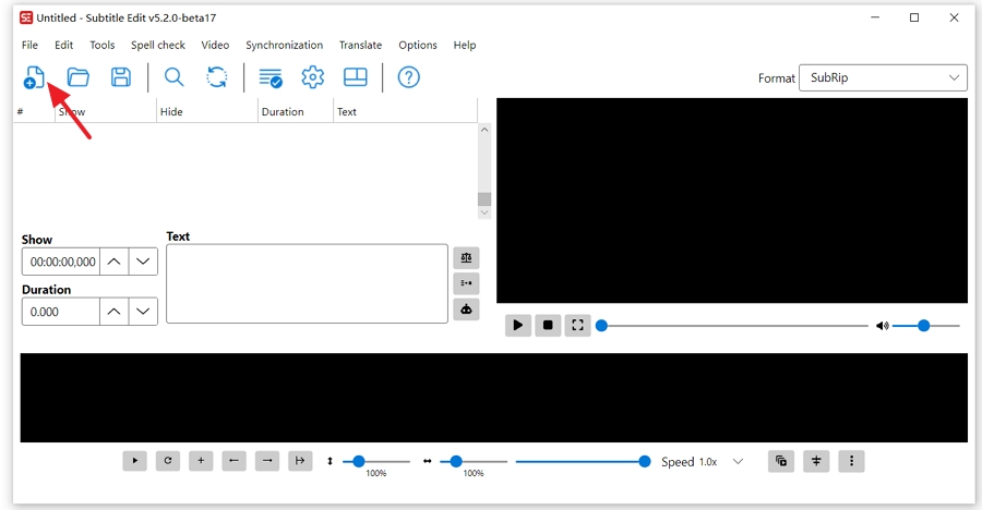 open your source SRT or VTT file