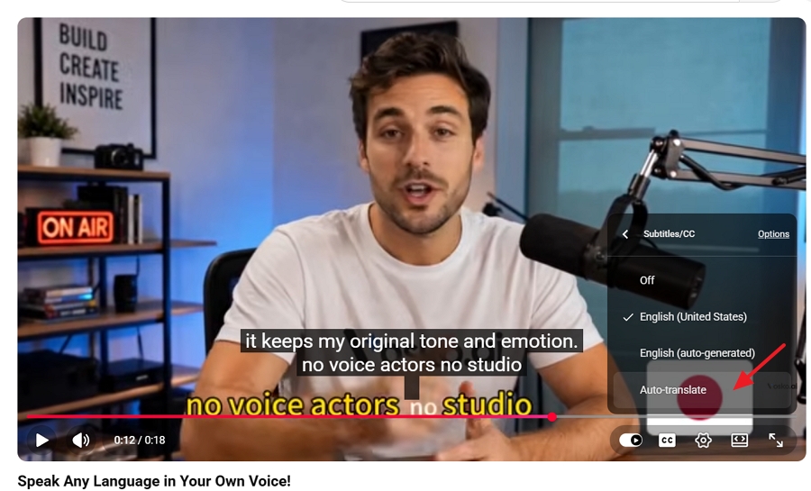 clicking Auto translate