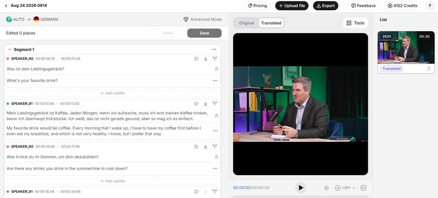  Edit the Auto Generated Transcript
