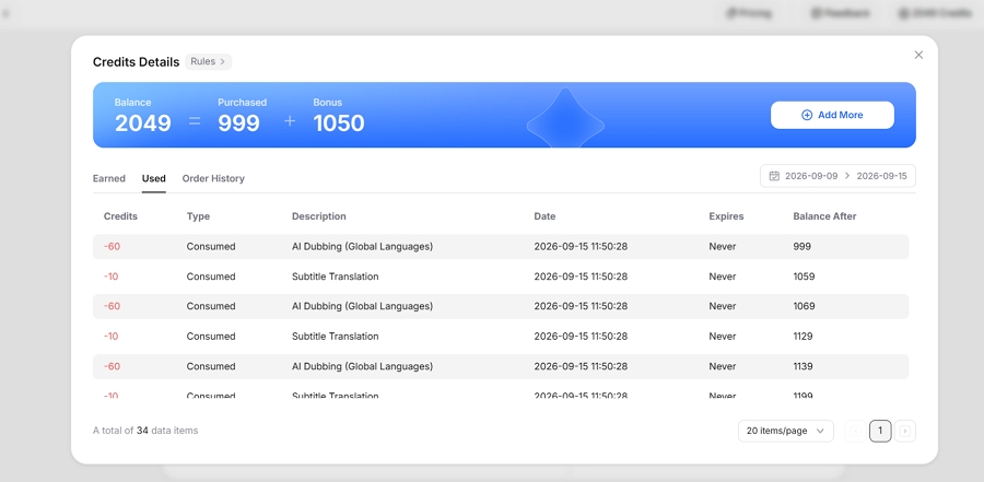 How to Track Usage Credits