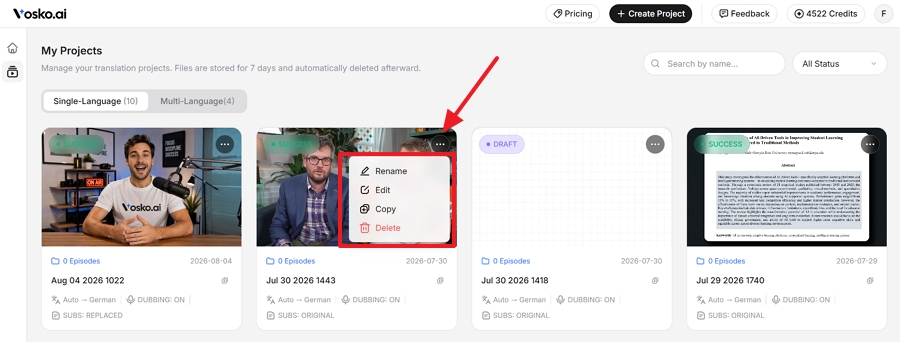 How to Manage Existing Projects
