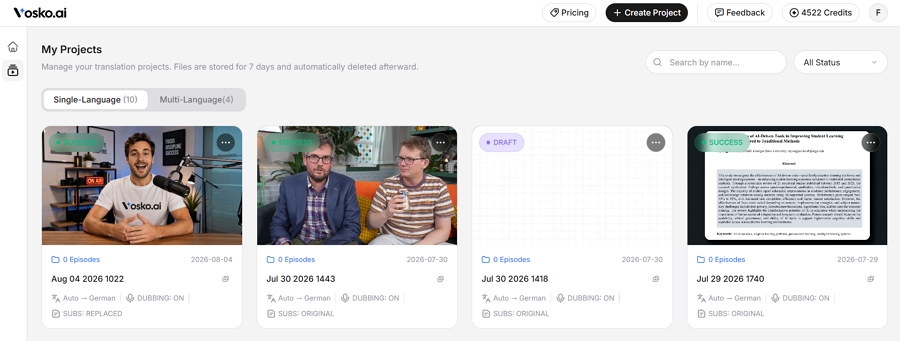 The Projects Dashboard
