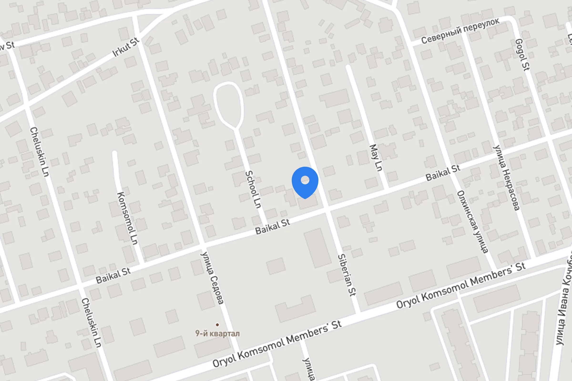 Map showing company office at Lenin Street, Building 25, Novosibirsk, Hong Kong