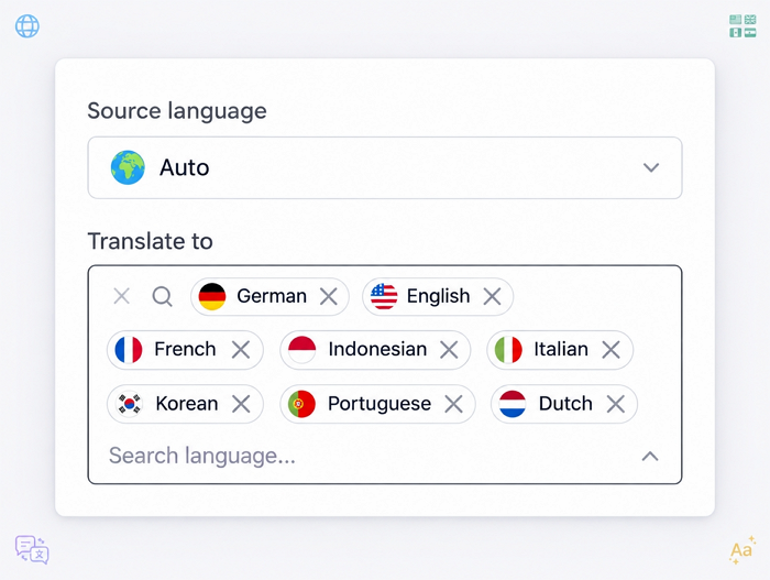 Translate Into 8 Languages at Once